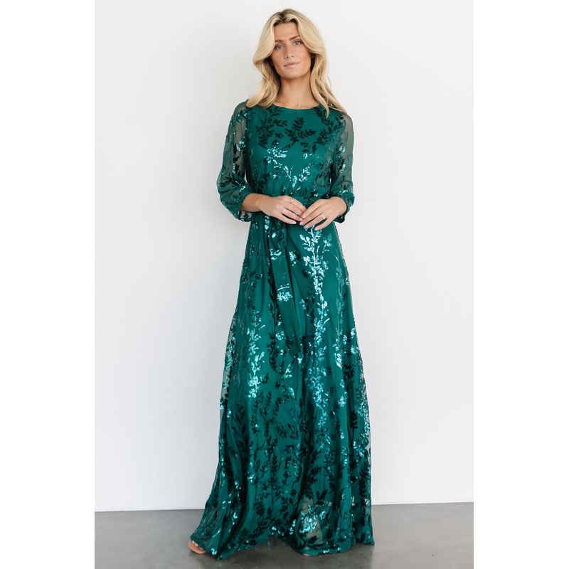 Destiny Sequin Maxi Dress | Emerald