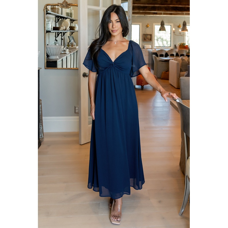 Nora Midi Dress | Navy|XS|S|M|L|XL
