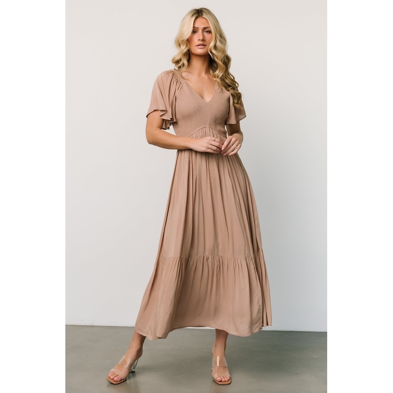 Scarlett Smocked Dress | Mocha
