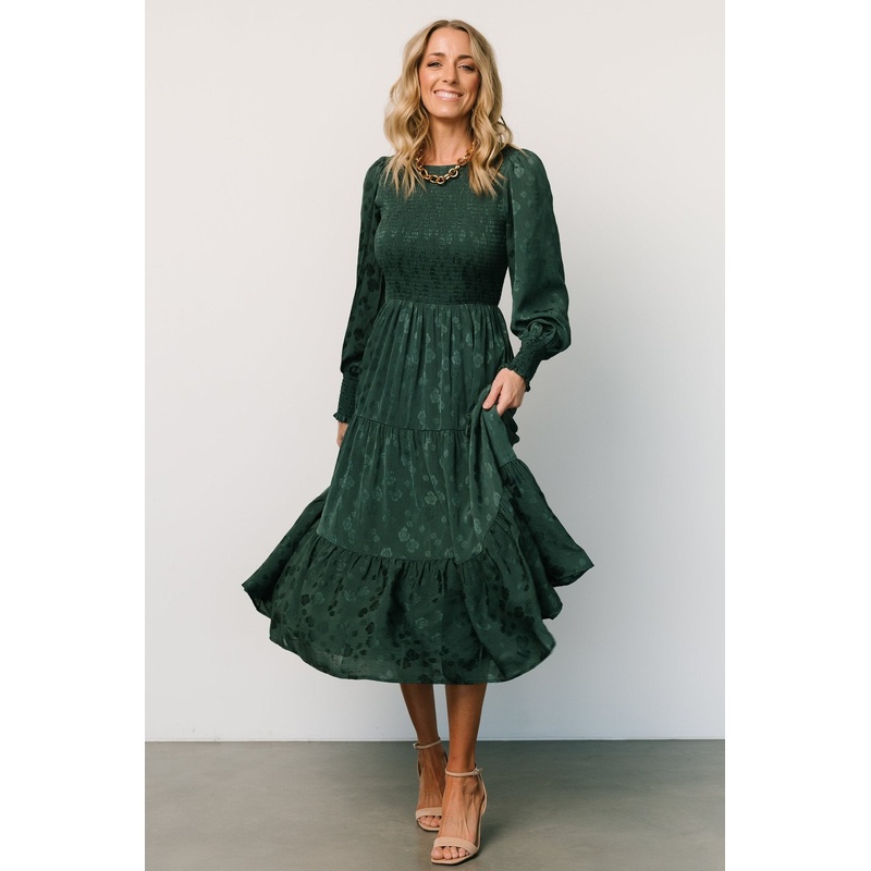 Stockholm Smocked Dress | Dark Green