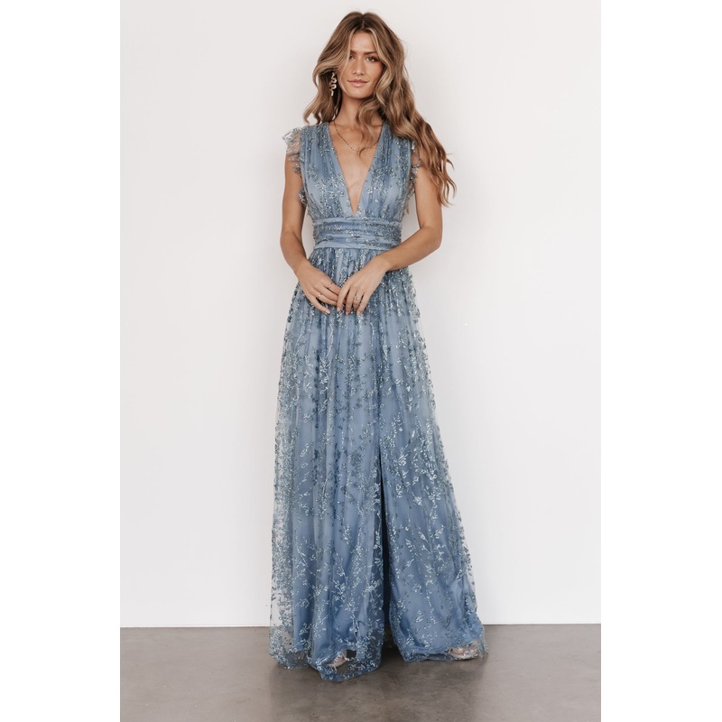Arlene Shimmer Gown | Winter Blue
