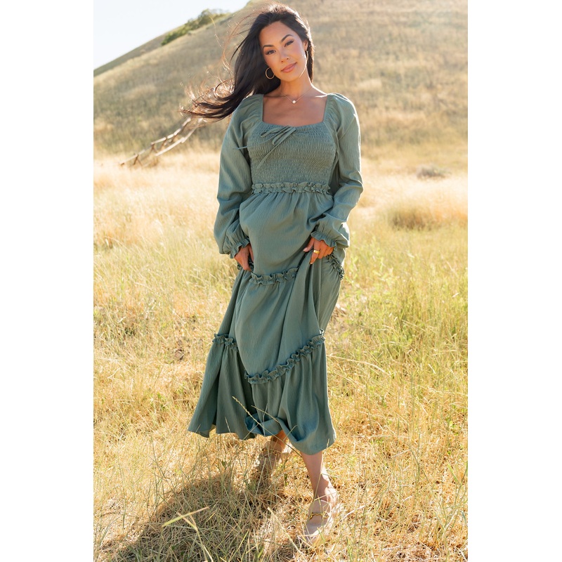 Britta Maxi Dress | Dark Sage|XS|S|M|L|XL|1XL|2XL|3XL