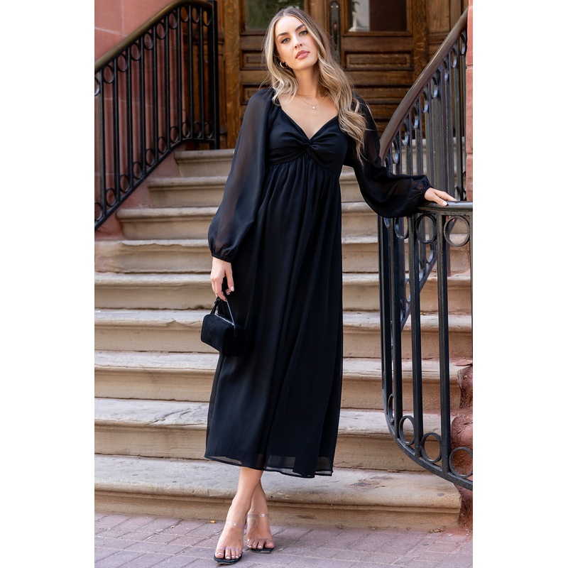 Dione Midi Dress | Black|XS|S|M|L|XL