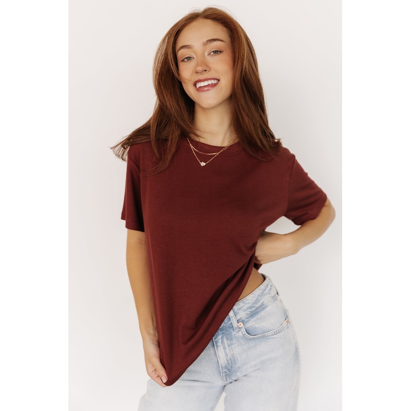 Elliot Relaxed Tee | Dark Rust