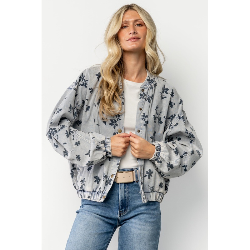 Gia Bomber Jacket | Blue Floral
