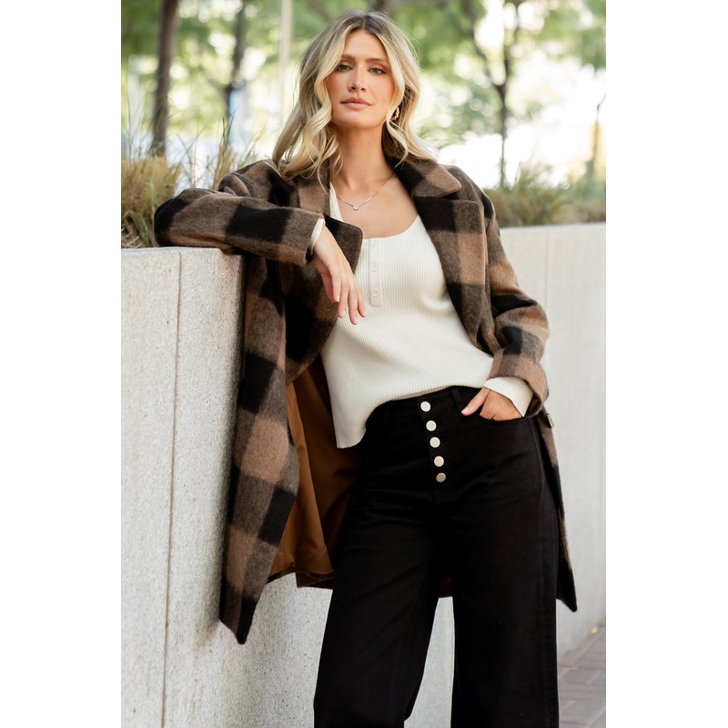Kirsti Coat | Black + Camel|XS|S|M|L|XL