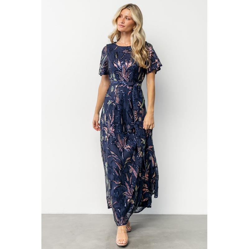 Muse Sequin Maxi Dress | Dark Blue Multi
