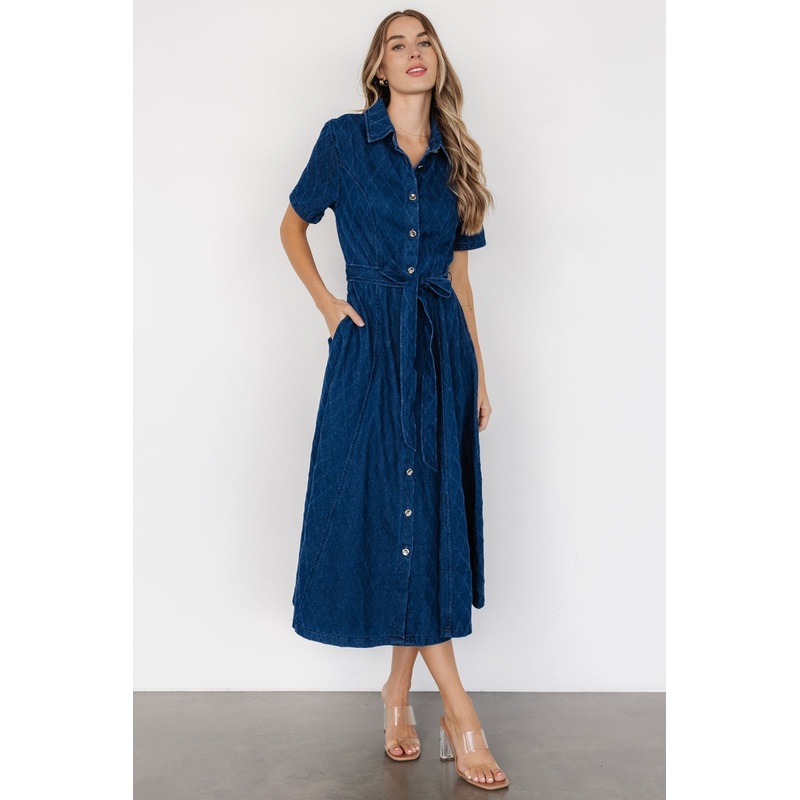 Sheryl Midi Dress | Denim Blue
